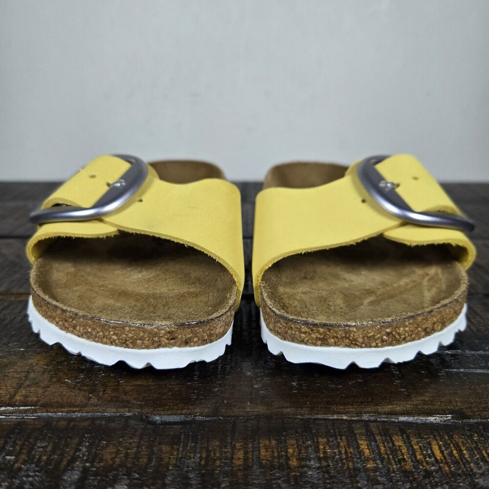 Birkenstock Madrid Big Buckle Womens Size 5 EU 36 Narrow Sandals Yellow Brown - Picture 3 of 11